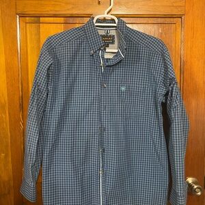 Ariat Pro Series Blue and Teal Plaid Shirt
